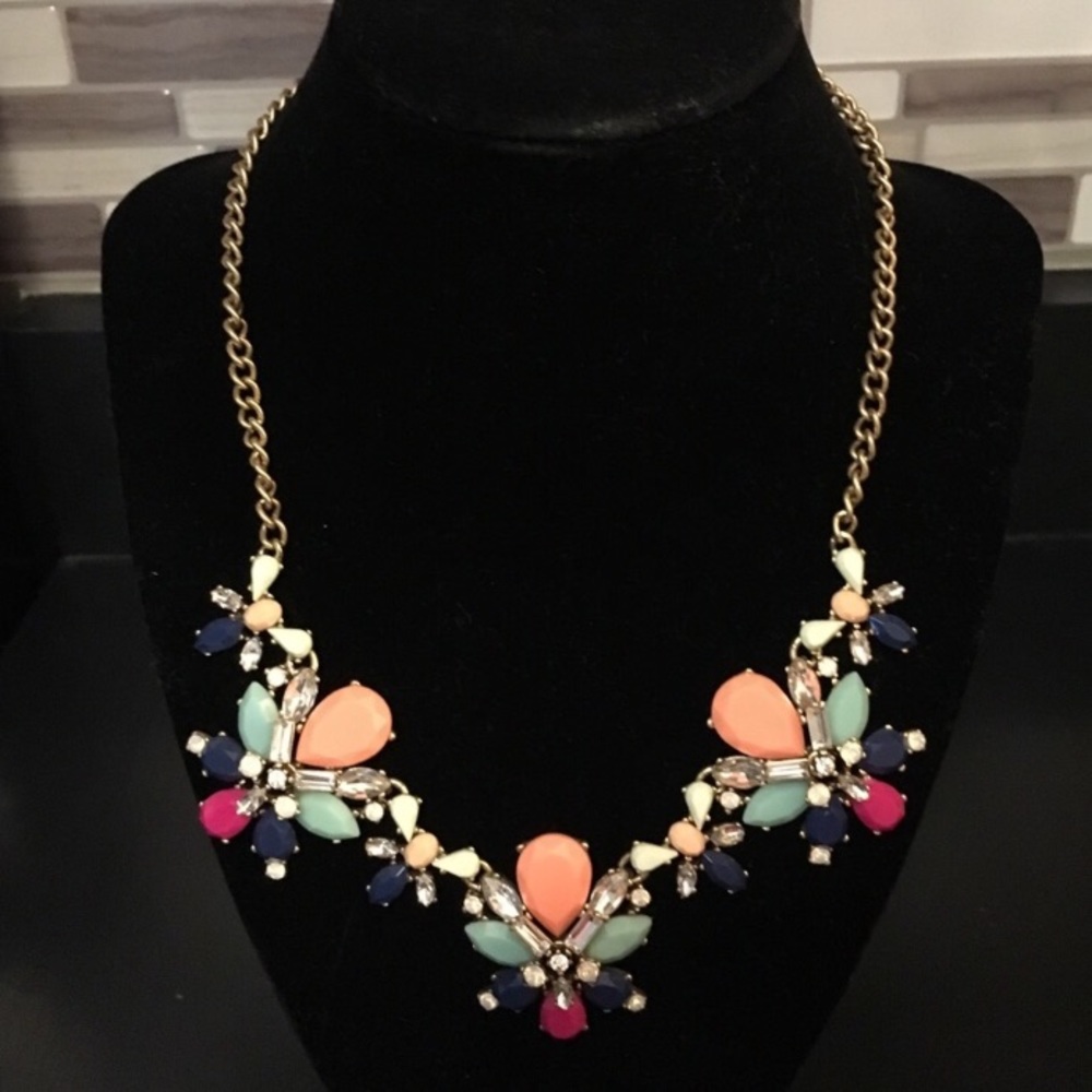 J. Crew Factory colorful stone necklace, EUC